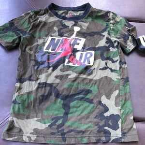 Nike Youth Camo Short Sleeve Tee with Red Logo, Jordan jersey and Batman jersey